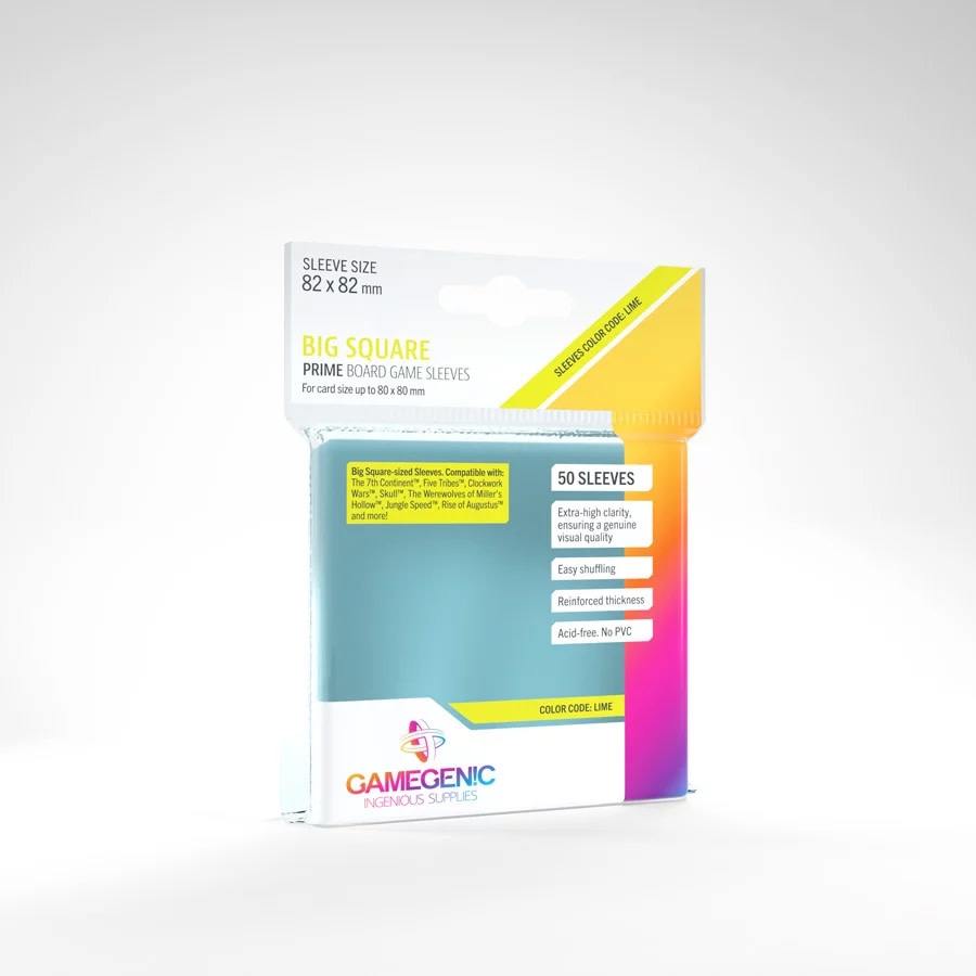Card Sleeves: Big Square, Prime, Clear (50 Count)