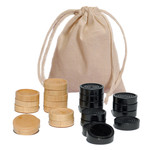 Wood Expressions Set of Checkers Pieces (Black & Natural Wood)