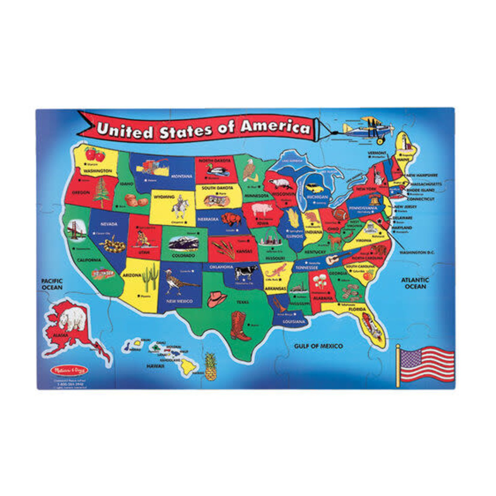 Melissa and Doug U.S.A. (United States) Map  – 51-Piece Giant Floor Jigsaw Puzzle