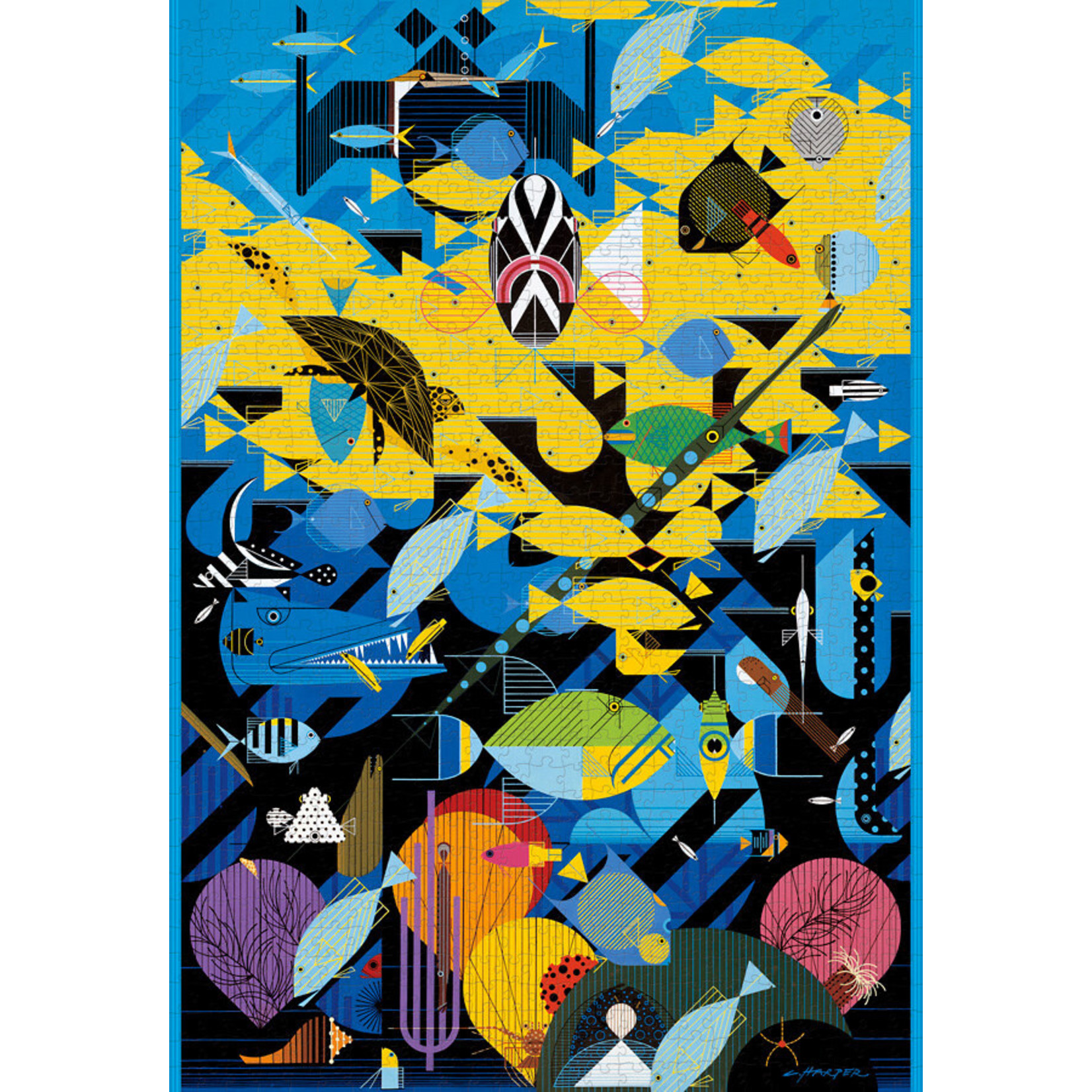 Pomegranate The Coral Reef by Charley Harper, 1000-Piece Jigsaw Puzzle