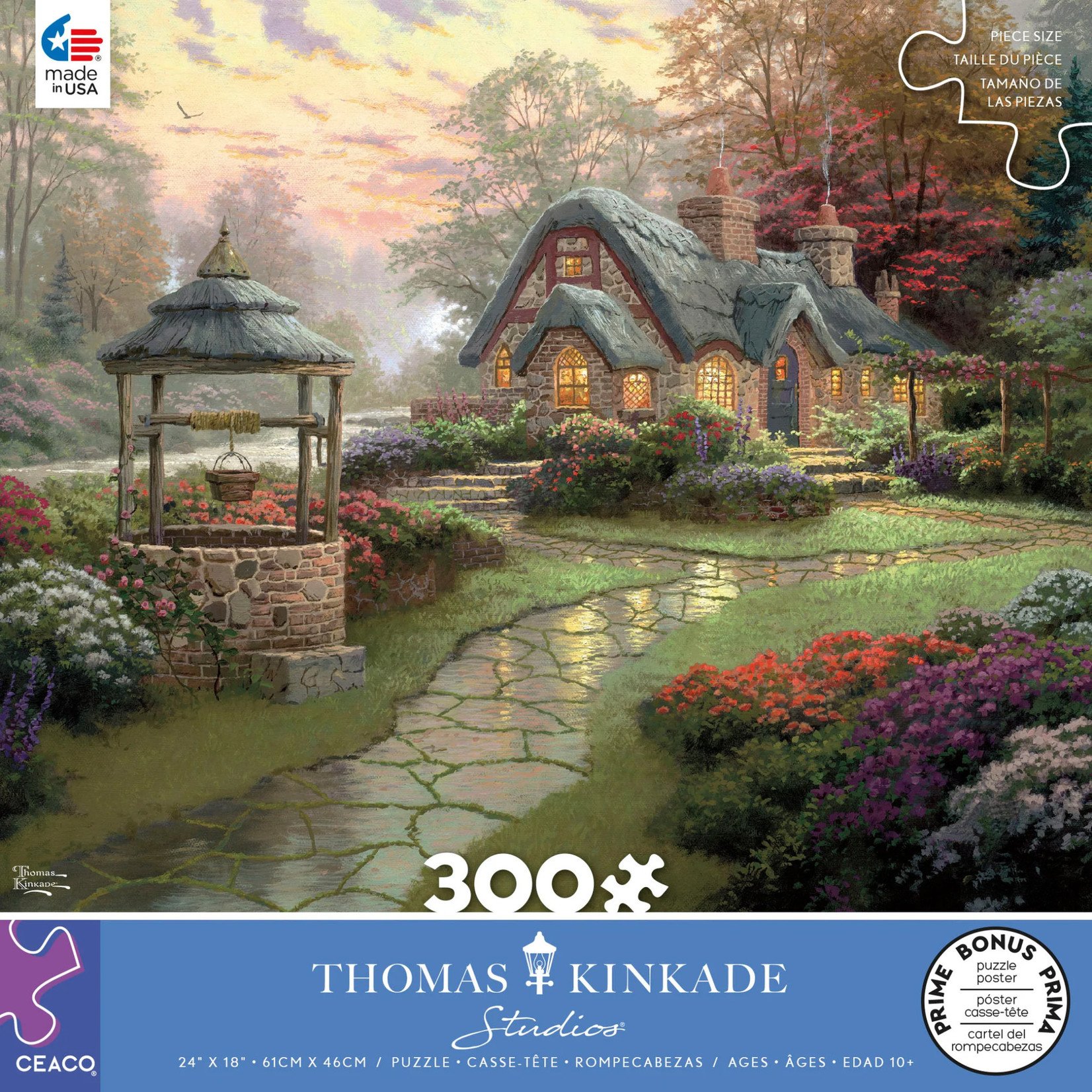 Ceaco Make a Wish Cottage by Thomas Kinkade, 300-Piece Jigsaw Puzzle