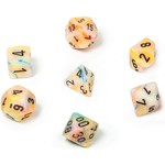 Chessex 7-Piece Dice Set: Festive Poly Circus with Black Numbers