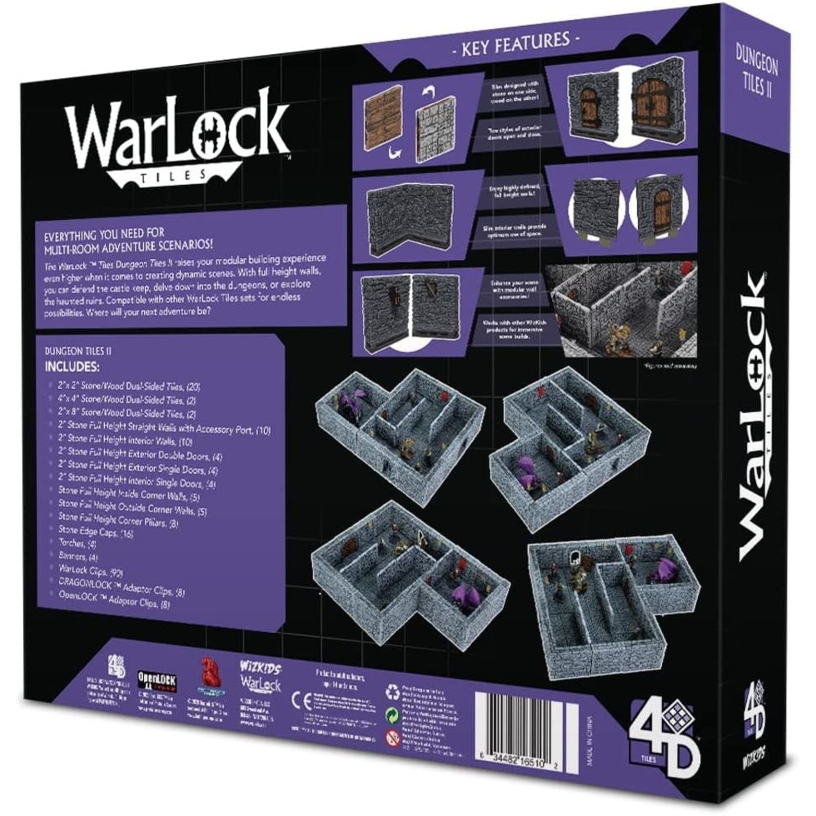 WizKids WarLock Tiles: Dungeon Tiles II, Full Height Stone Walls