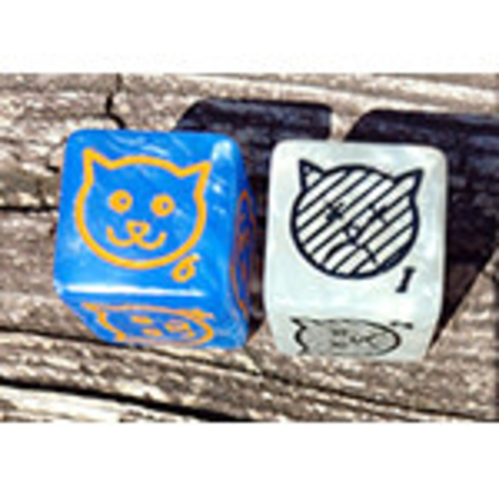 Joel Sparks Dice Set of 6: Cats of Catthulhu (D6s, Blue & White)