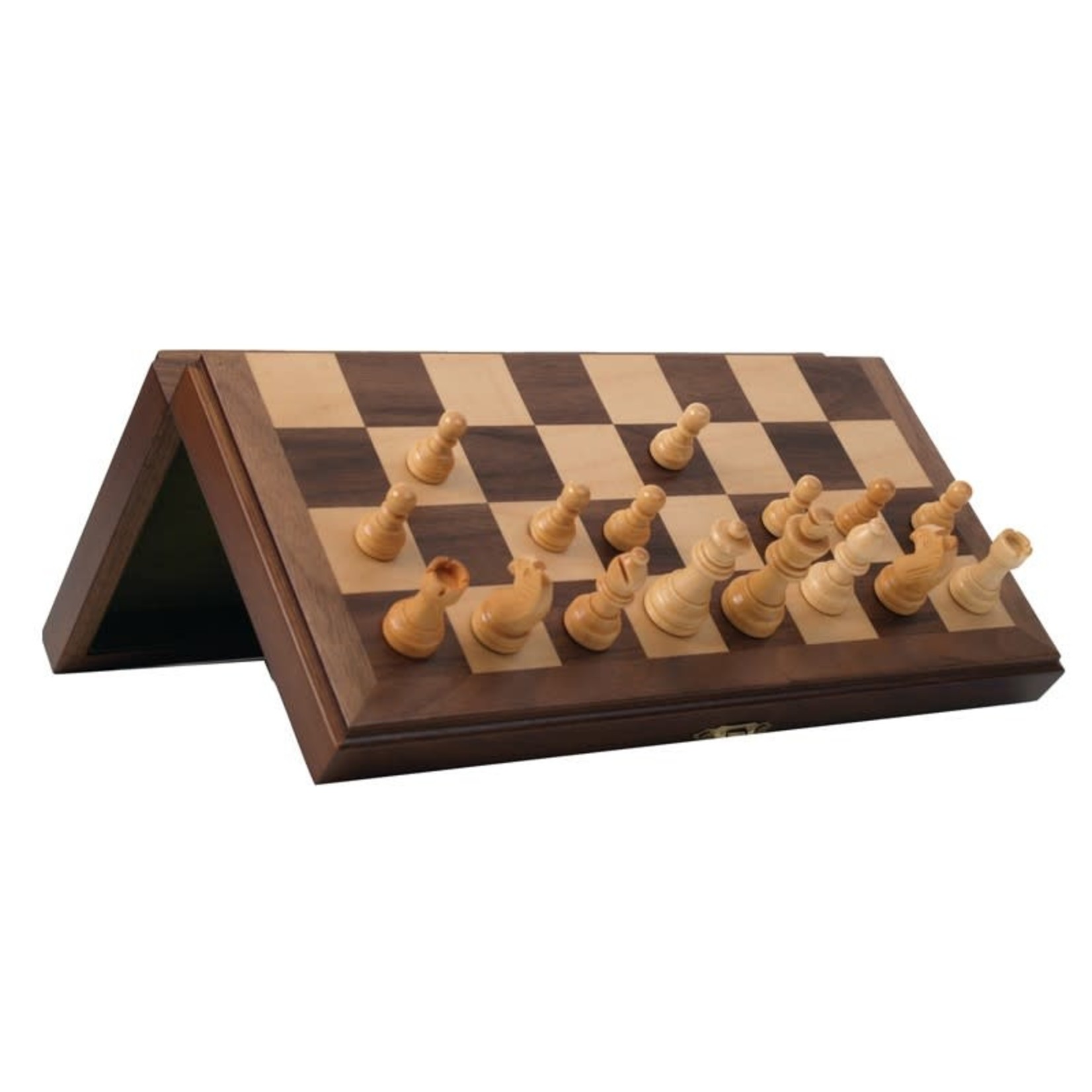 Hansen 11-Inch Inlaid Walnut Chess Set (Magnetic, 1.75" King)