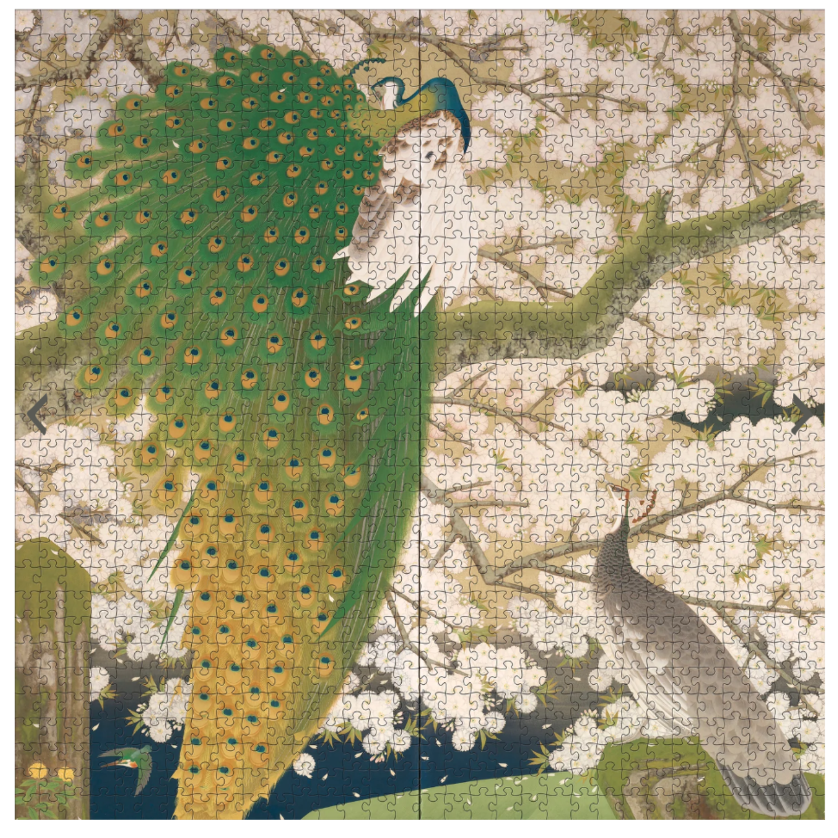 Pomegranate Peacocks and Cherry Blossoms by Imazu Tatsuyuki, 1000-Piece Jigsaw Puzzle