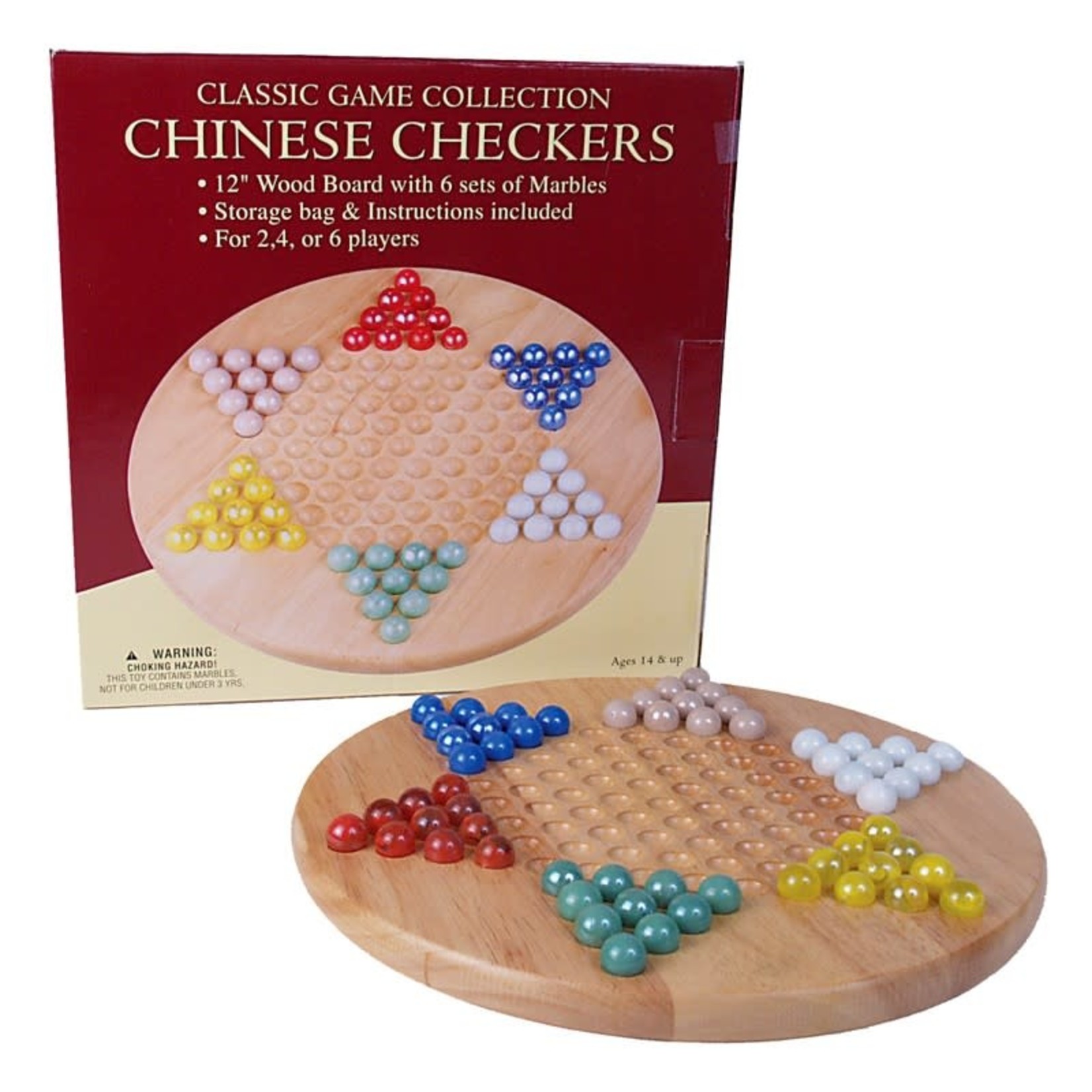 Hansen Chinese Checkers with Marbles (Wood and Glass)