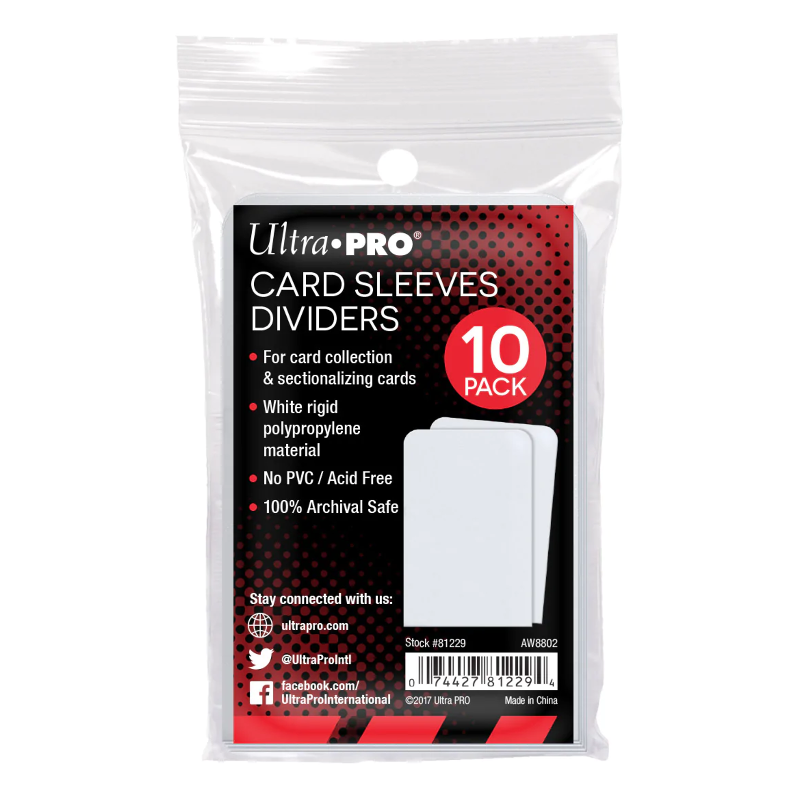 Ultra Pro Card Sleeves: Dividers (White, 10 Count)
