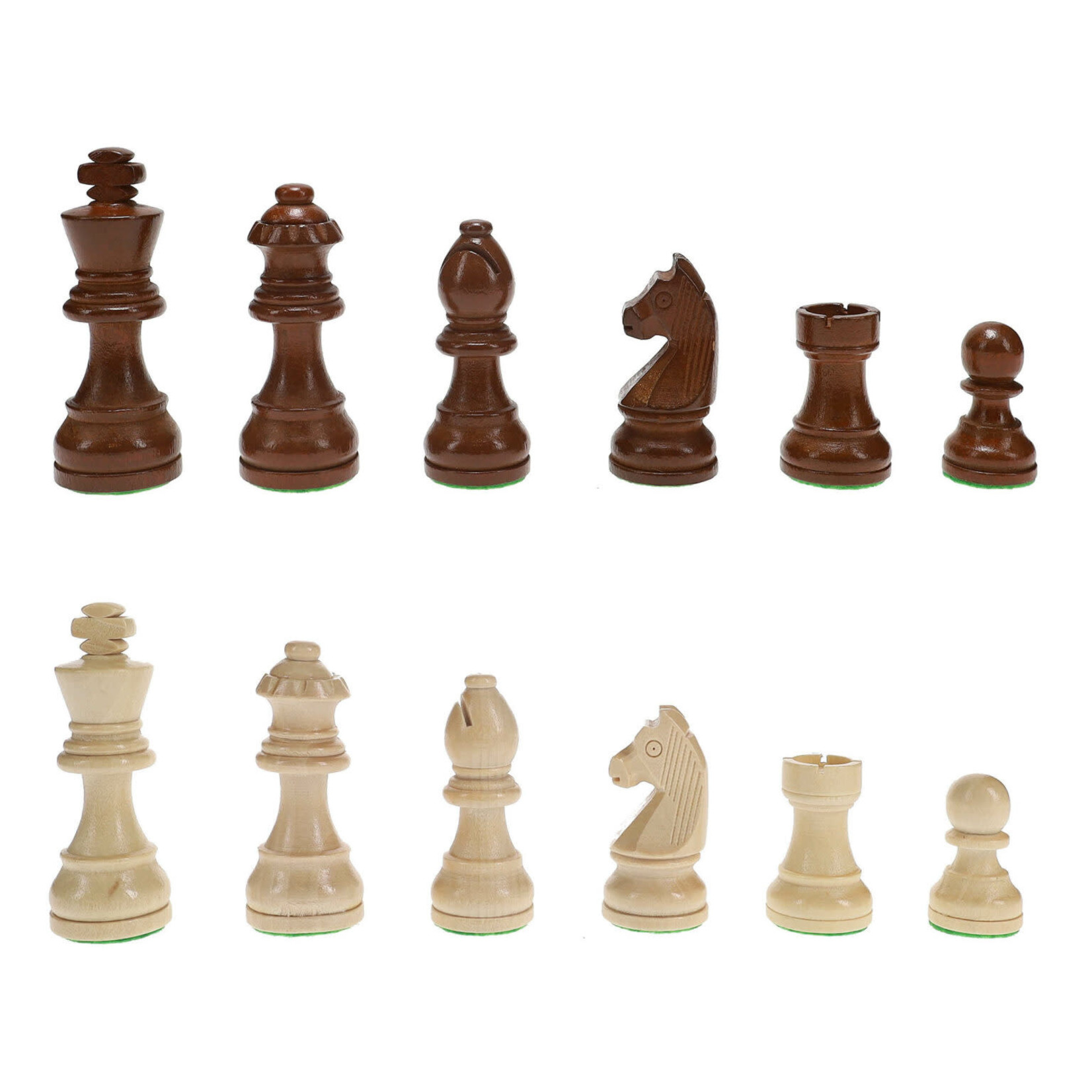 Wood Expressions Staunton-Style Chess Pieces (Brown & Natural Wood; 3" King)