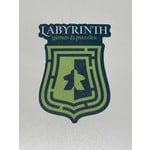 Labyrinth Sticker: Labyrinth Crest (Green with Meeple)