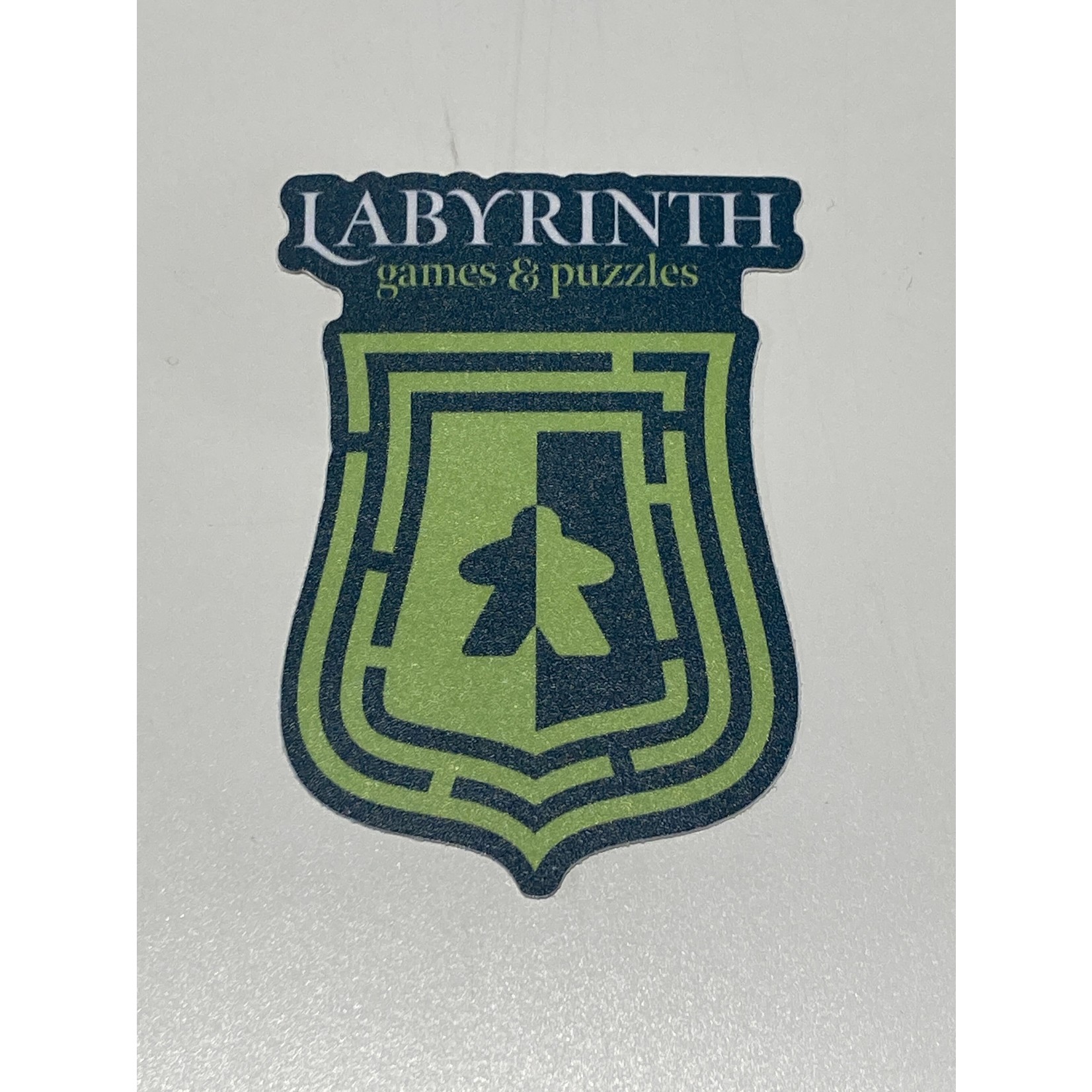 Labyrinth Sticker: Labyrinth Crest (Green with Meeple)