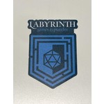Labyrinth Sticker: Labyrinth Crest (Blue with D20)