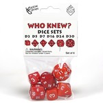 Koplow Who Knew? Dice Set (Red with White Numbers)