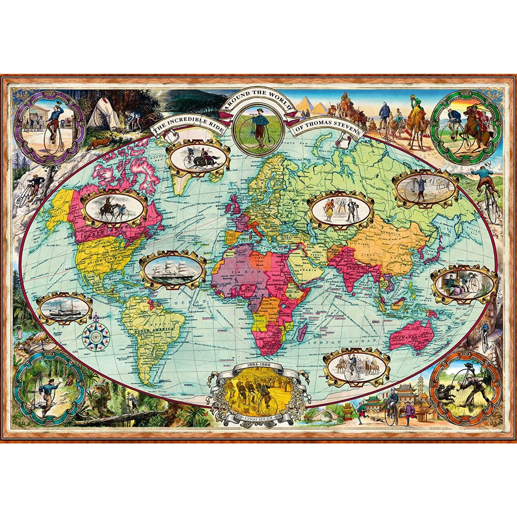 Ravensburger Bicycle Ride Around the World, 1000-Piece Jigsaw Puzzle