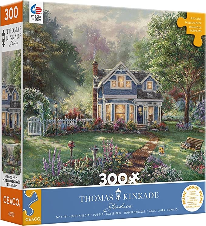 Springtime Memories by Thomas Kinkade, 300-Piece Jigsaw Puzzle - Labyrinth  Games & Puzzles