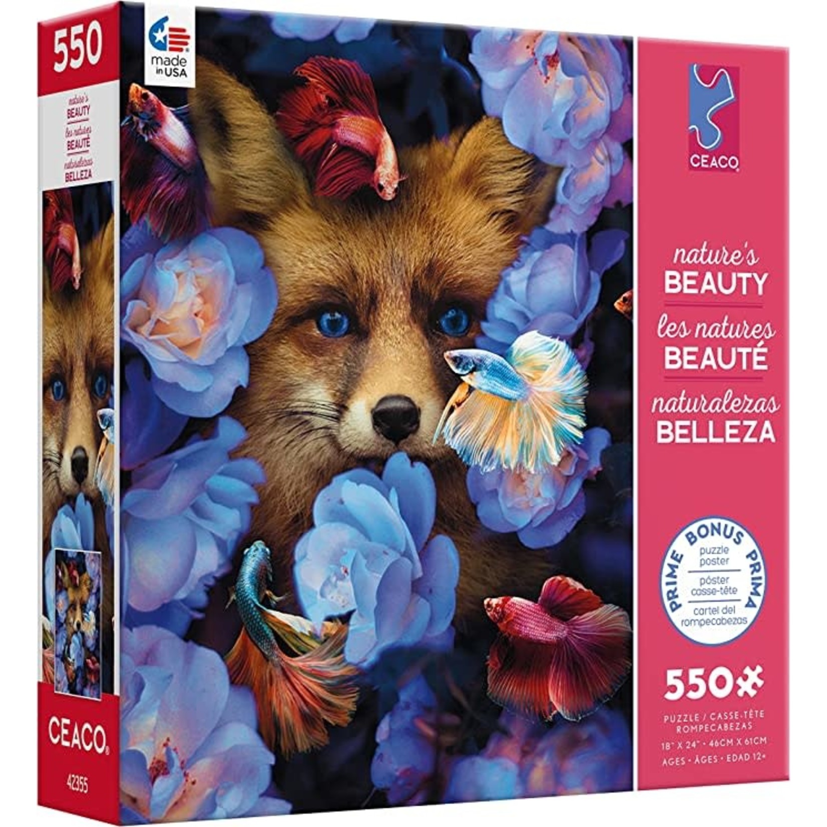 Ceaco Nature's Beauty Fox and Fish, 550-Piece Jigsaw Puzzle