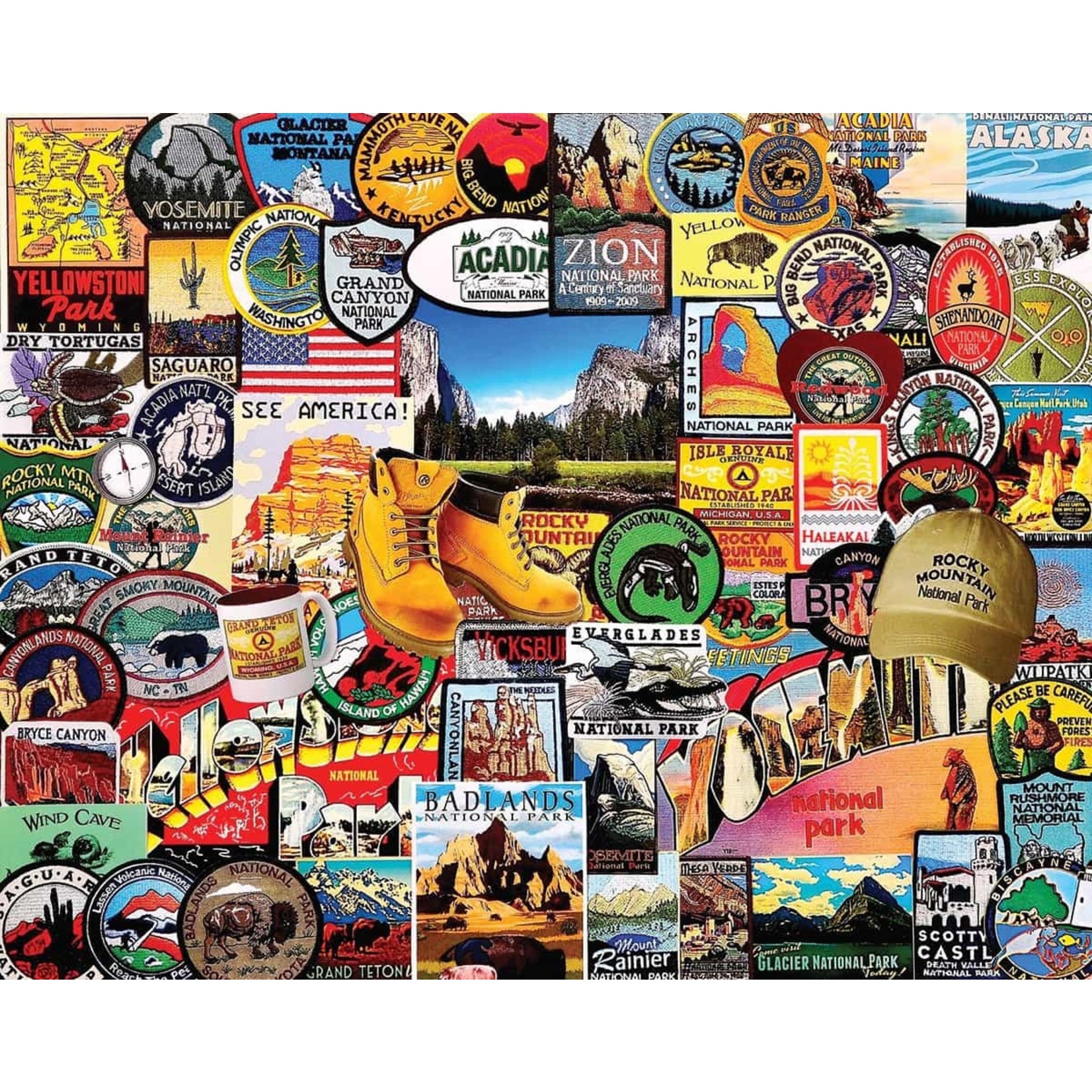 White Mountain Puzzles National Parks Badges, 1000-Piece Jigsaw Puzzle