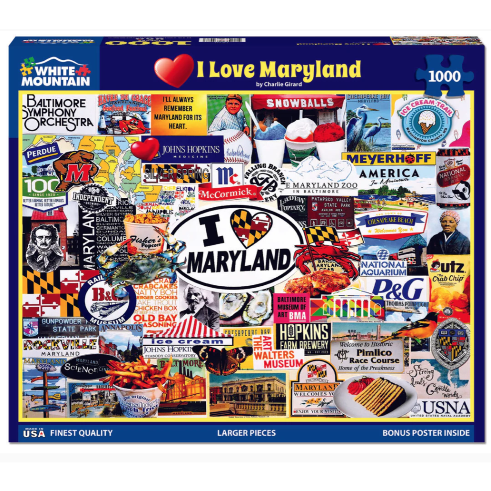 White Mountain Puzzles I Love Maryland, 1000-Piece Jigsaw Puzzle