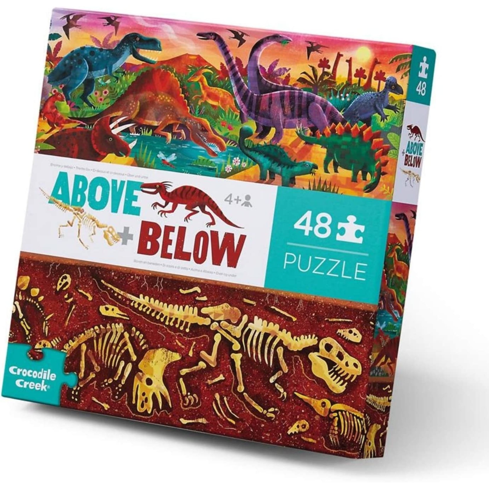 Crocodile Creek Above & Below: Dinosaur World, 48-Piece Floor Jigsaw Puzzle