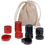 Wood Expressions Checkers Pieces (1.125-Inch, Red/Black, Wooden)