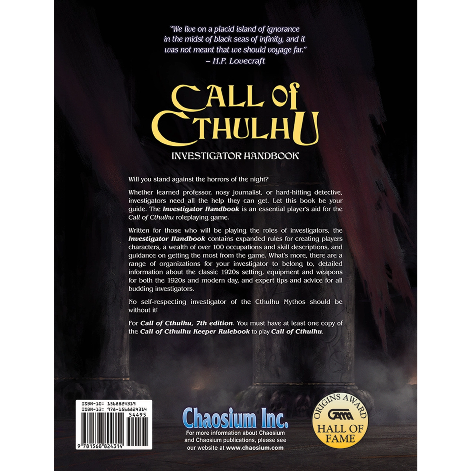 Chaosium Call of Cthulhu:  Investigator Handbook (7th Edition)