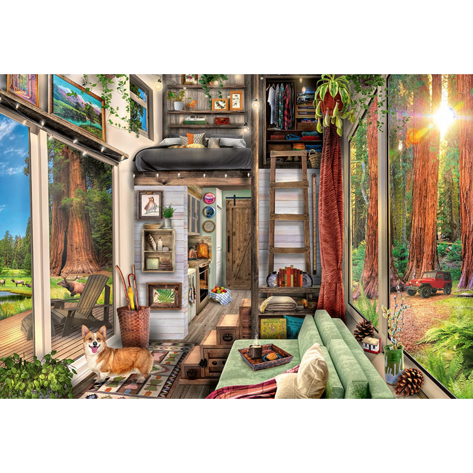 Ravensburger Redwood Forest Tiny House, 1000-Piece Jigsaw Puzzle