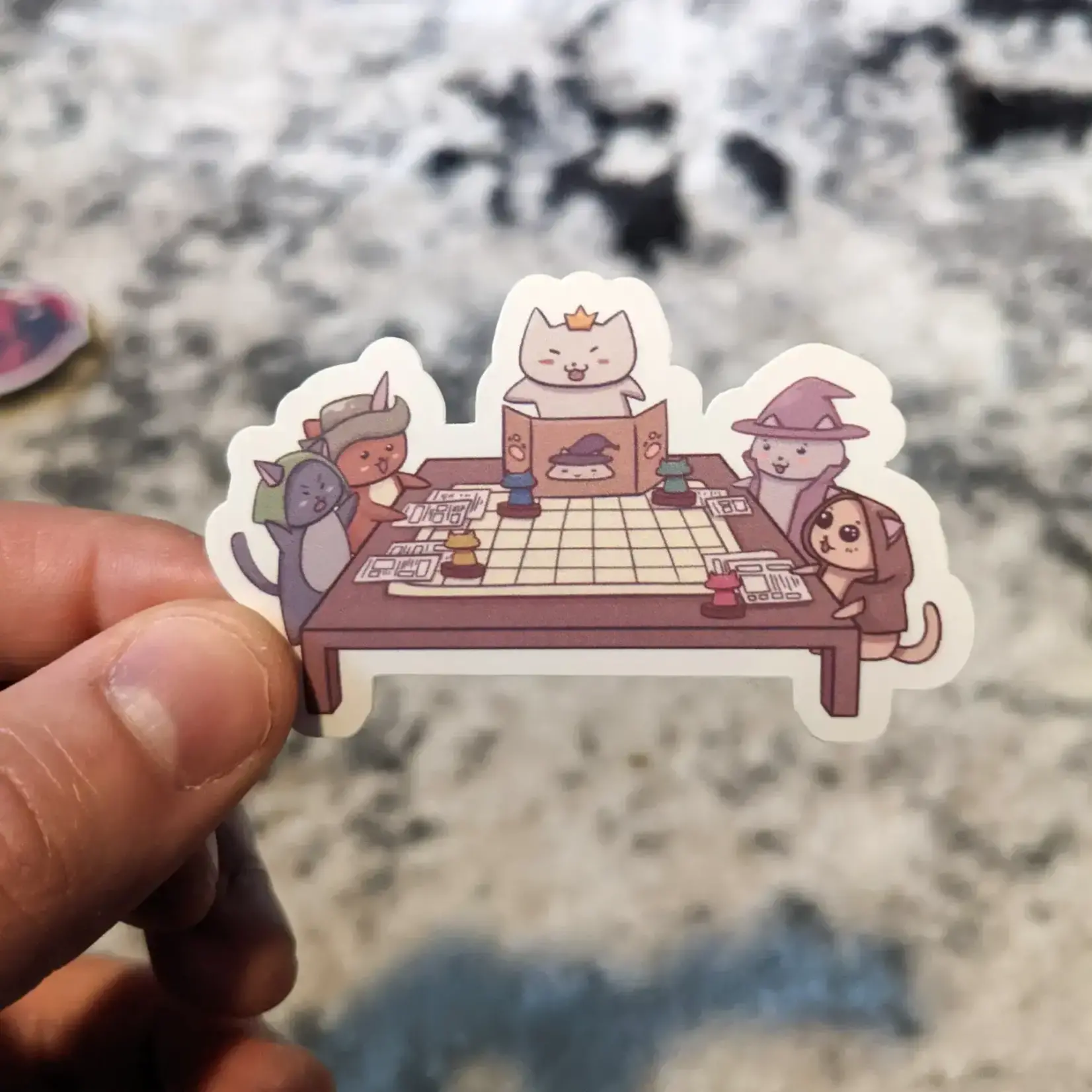 Mimic Gaming Co Sticker: Cats Playing RPG (2.5")