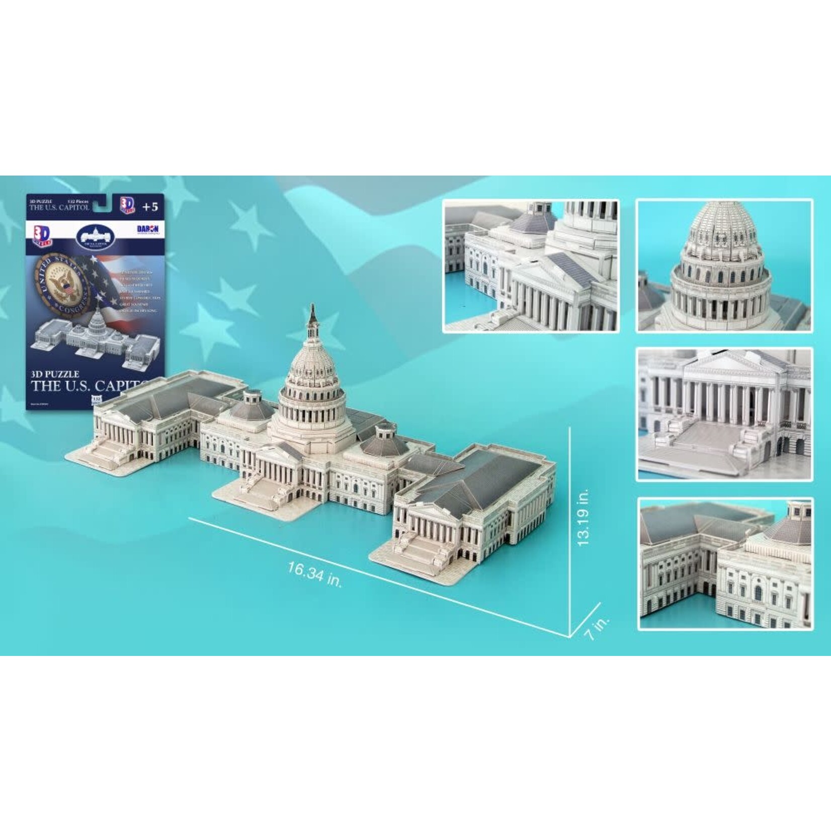 Daron Worldwide Trading 3D Puzzle: US Capitol Building (132 Pieces)
