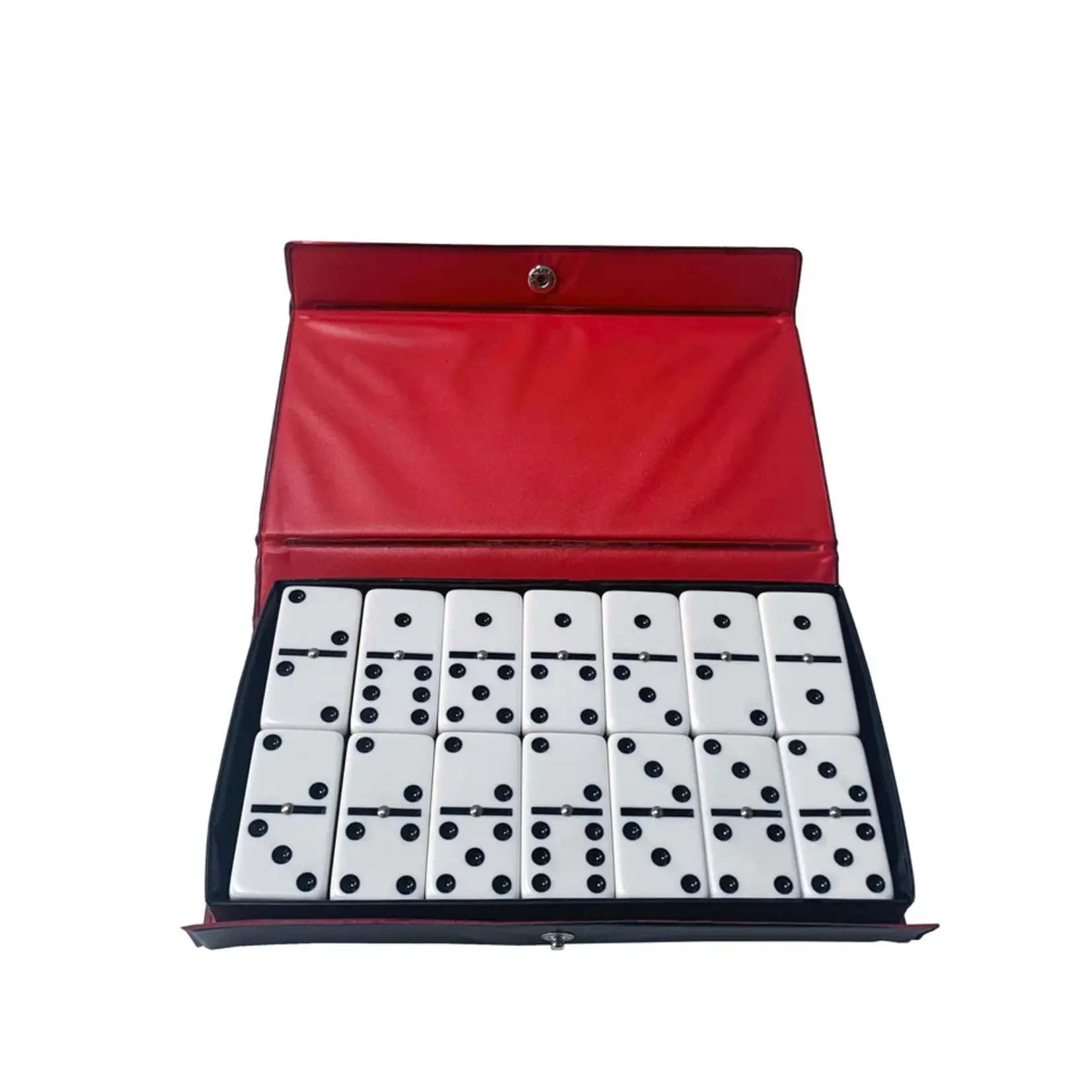 Wood Expressions Dominoes Double 6 Club Size (Two-Tone/Black Dots w/ Spinners)