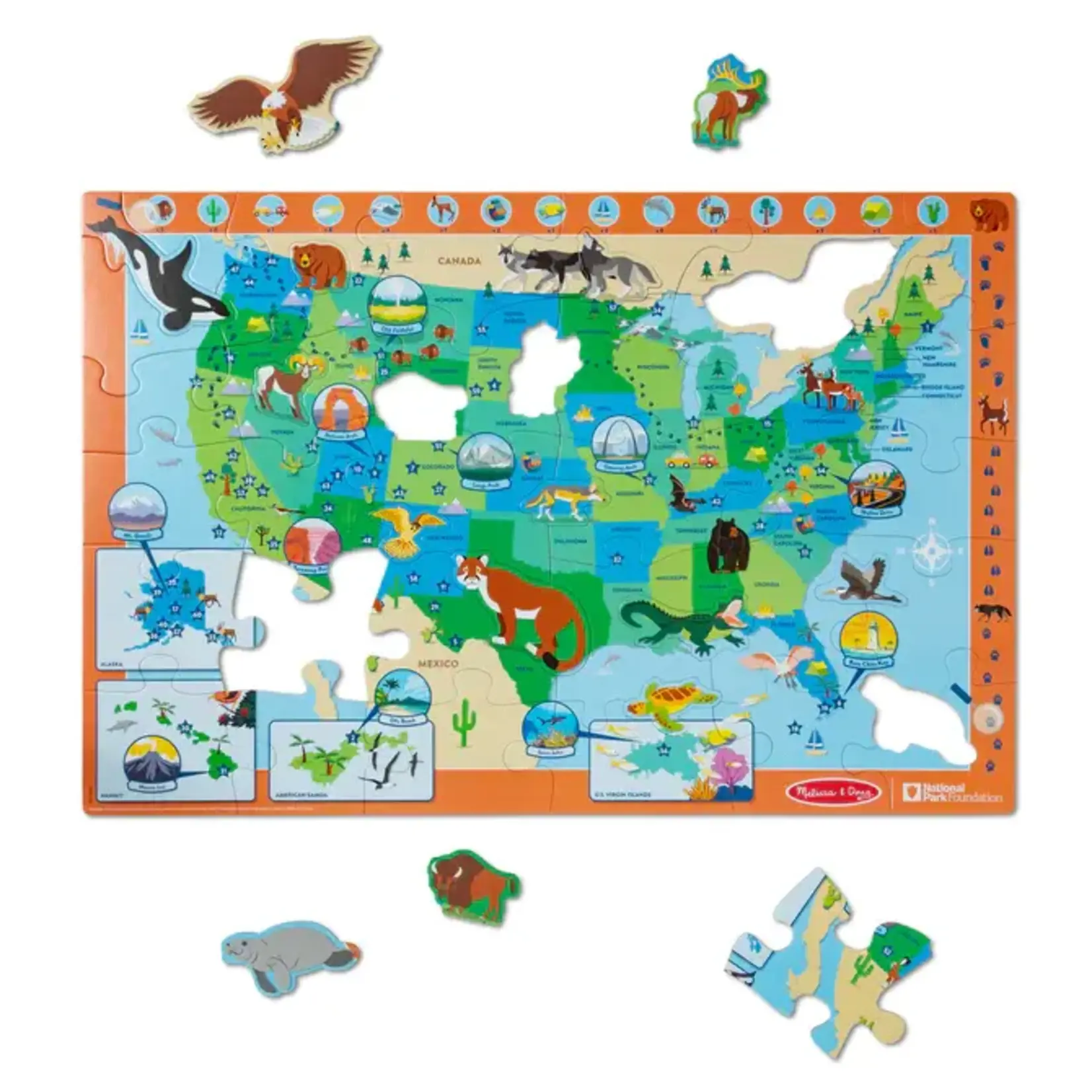 Melissa and Doug U.S.A. Park Map, 45-Piece Floor Jigsaw Puzzle