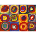 Artifact Puzzles Squares with Concentric Circles by Kandinsky, Wooden 191-Piece Jigsaw Puzzle
