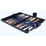 John Hansen 15-Inch Backgammon Set (Blue, White & Tan, Vinyl)