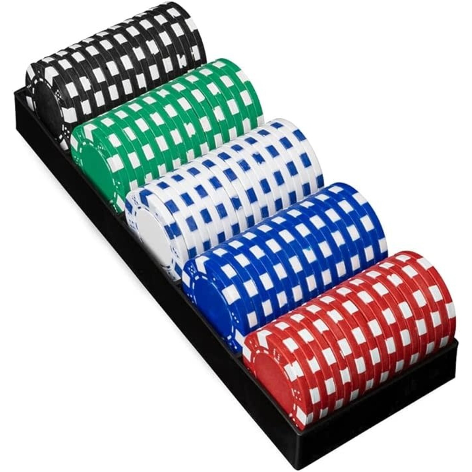 Cardinal Classic Poker Chips with Tray (Plastic, 100 Count)