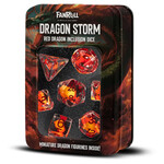 Metallic Dice Games 7-Piece Dice Set: Dragon Storm with Red Dragon Inclusion