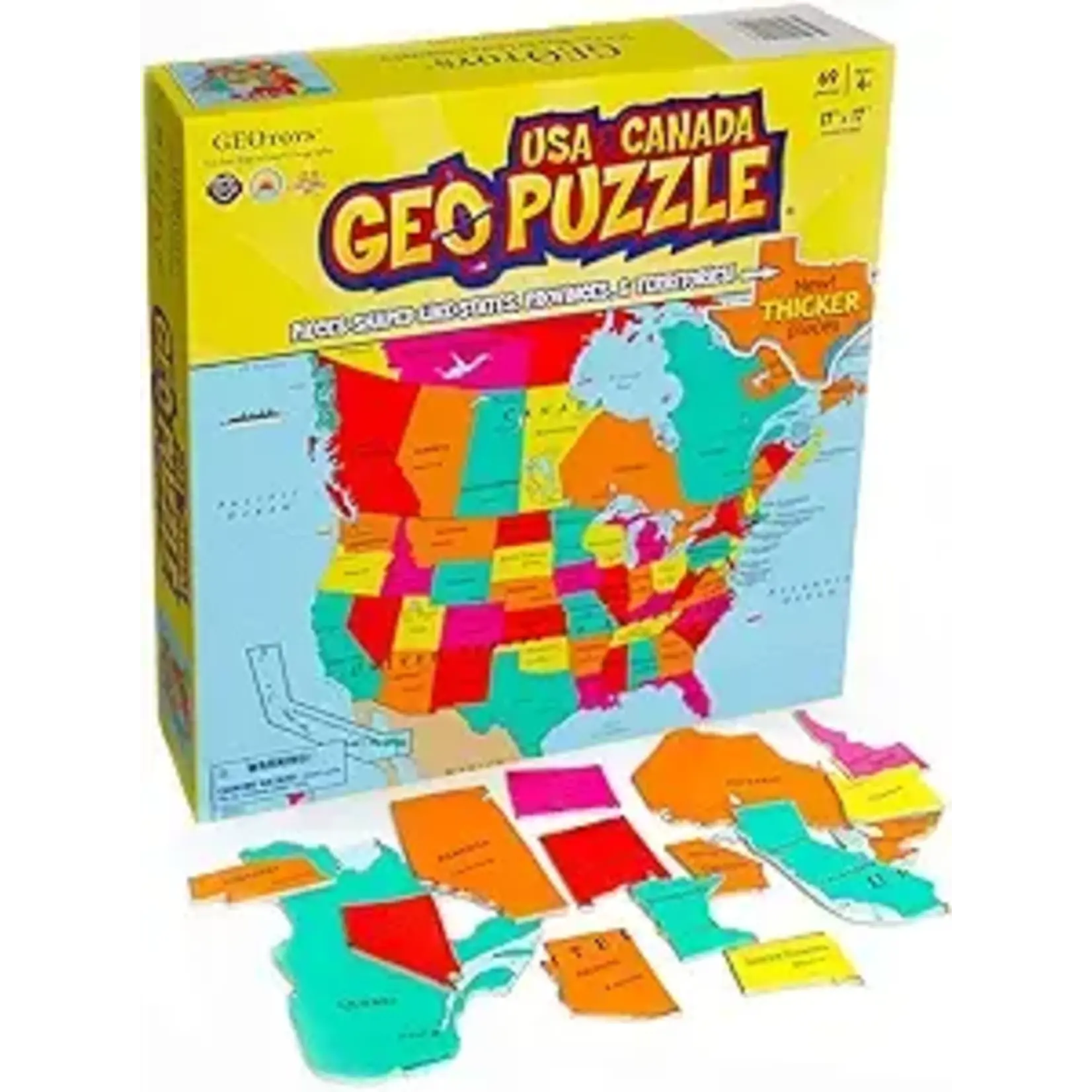Geotoys GeoPuzzle: USA & Canada, 69-Piece Floor Puzzle