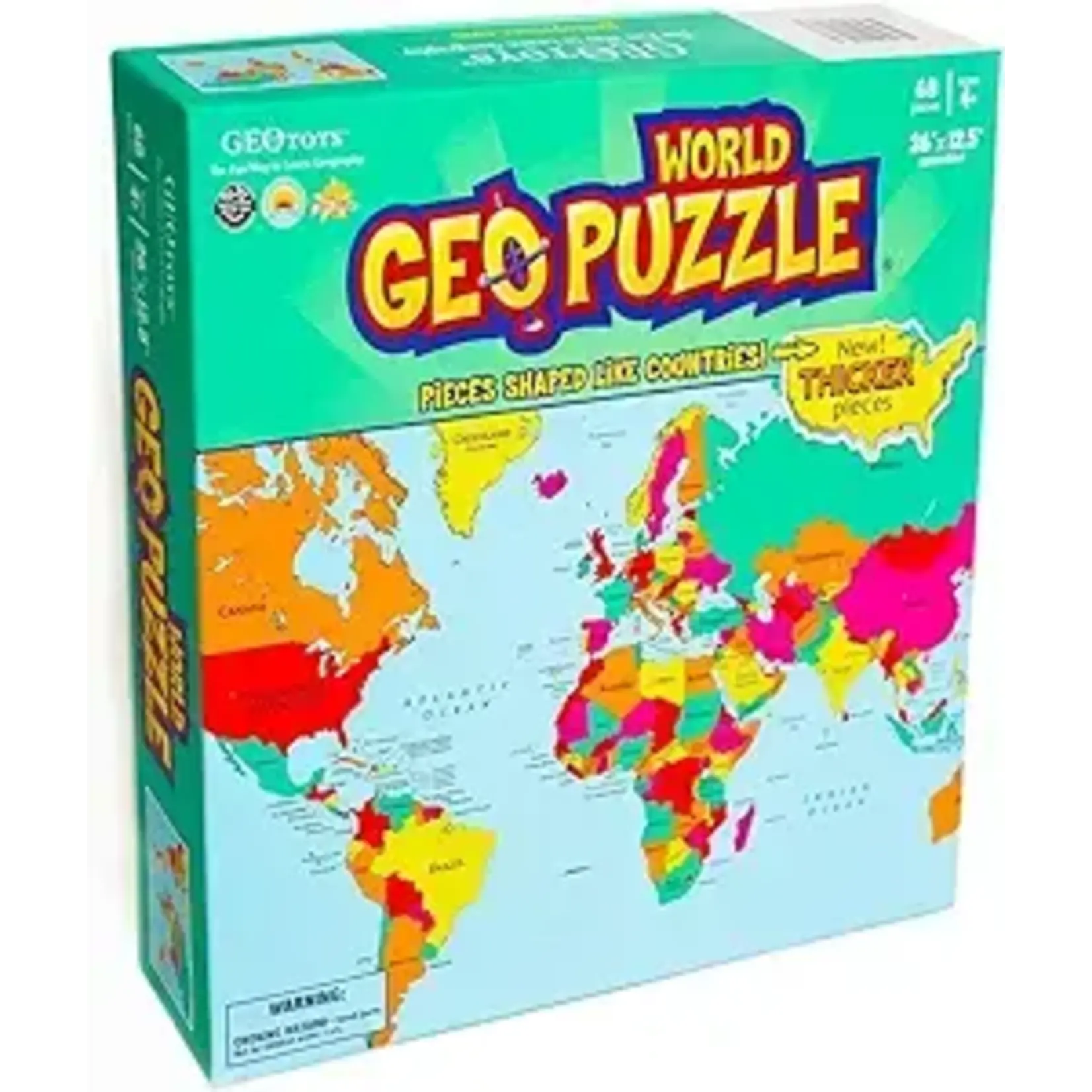 Geotoys GeoPuzzle: World, 68-Piece Floor Jigsaw Puzzle
