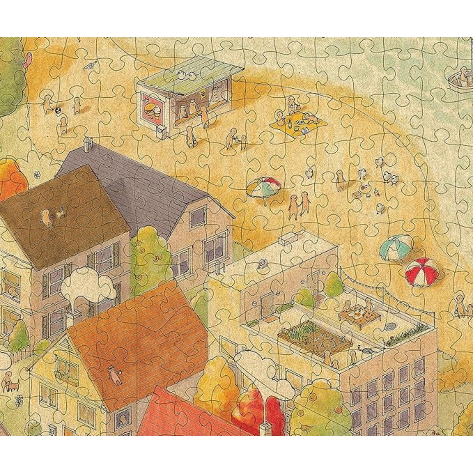 Magic Puzzle Company The Sunny City, 1000-Piece Jigsaw Puzzle with Bonus Logic & Illusions