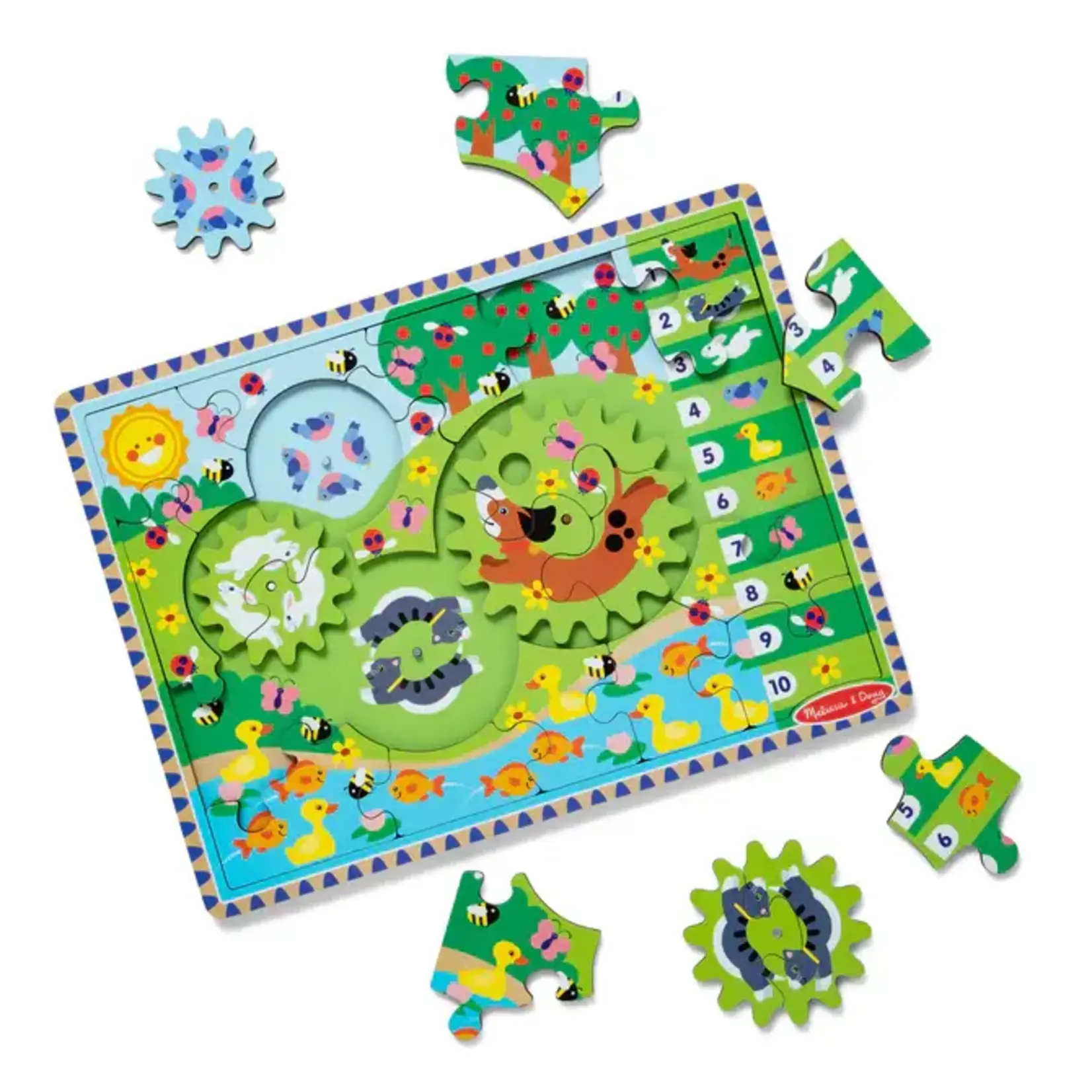 Melissa and Doug Animal Chase, 24-Piece Gear Jigsaw Puzzle (Wooden)