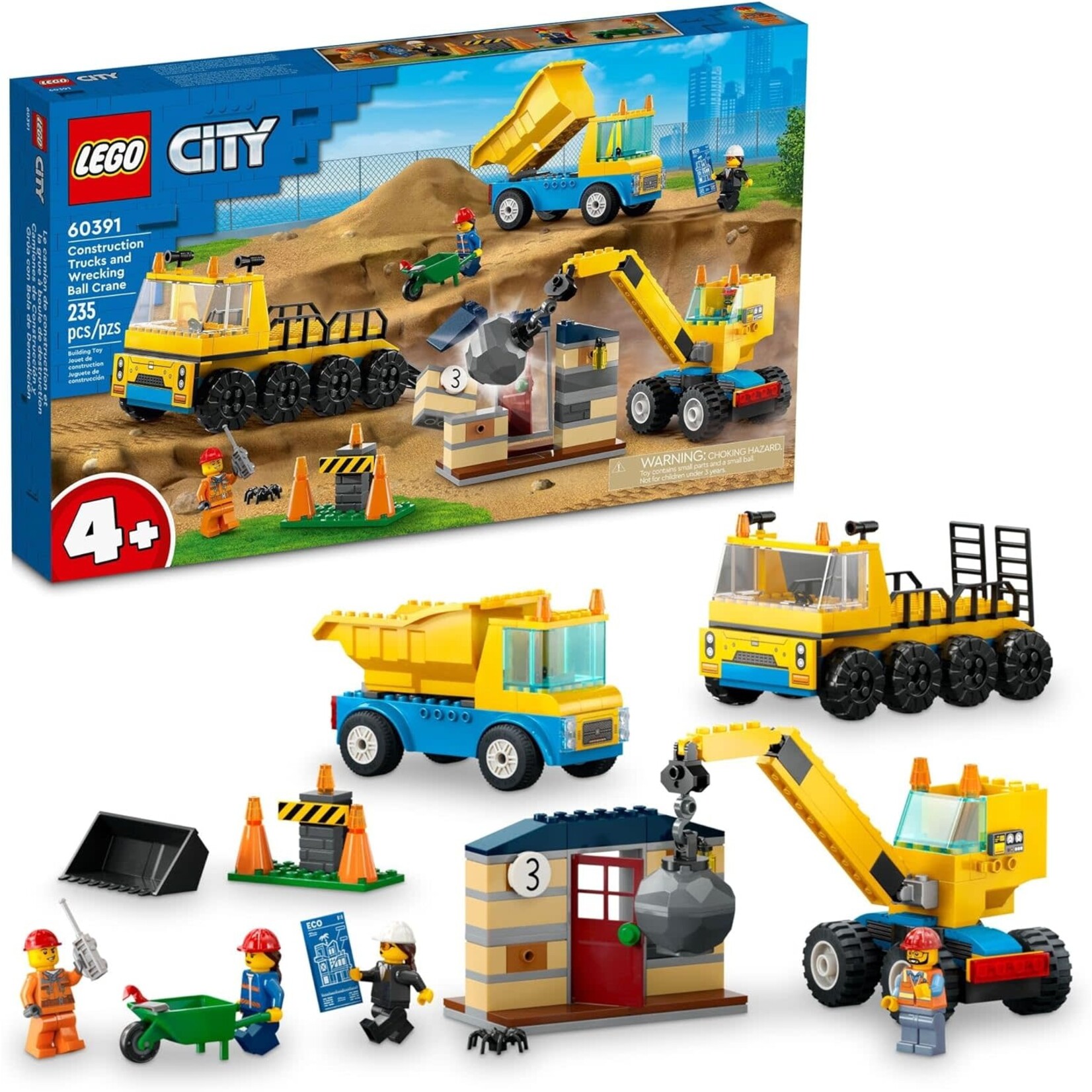 LEGO LEGO City Construction Trucks and Wrecking Ball Crane (60391)