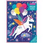 Mudpuppy Unicorn Party, 12-Piece Greeting Card Jigsaw Puzzle
