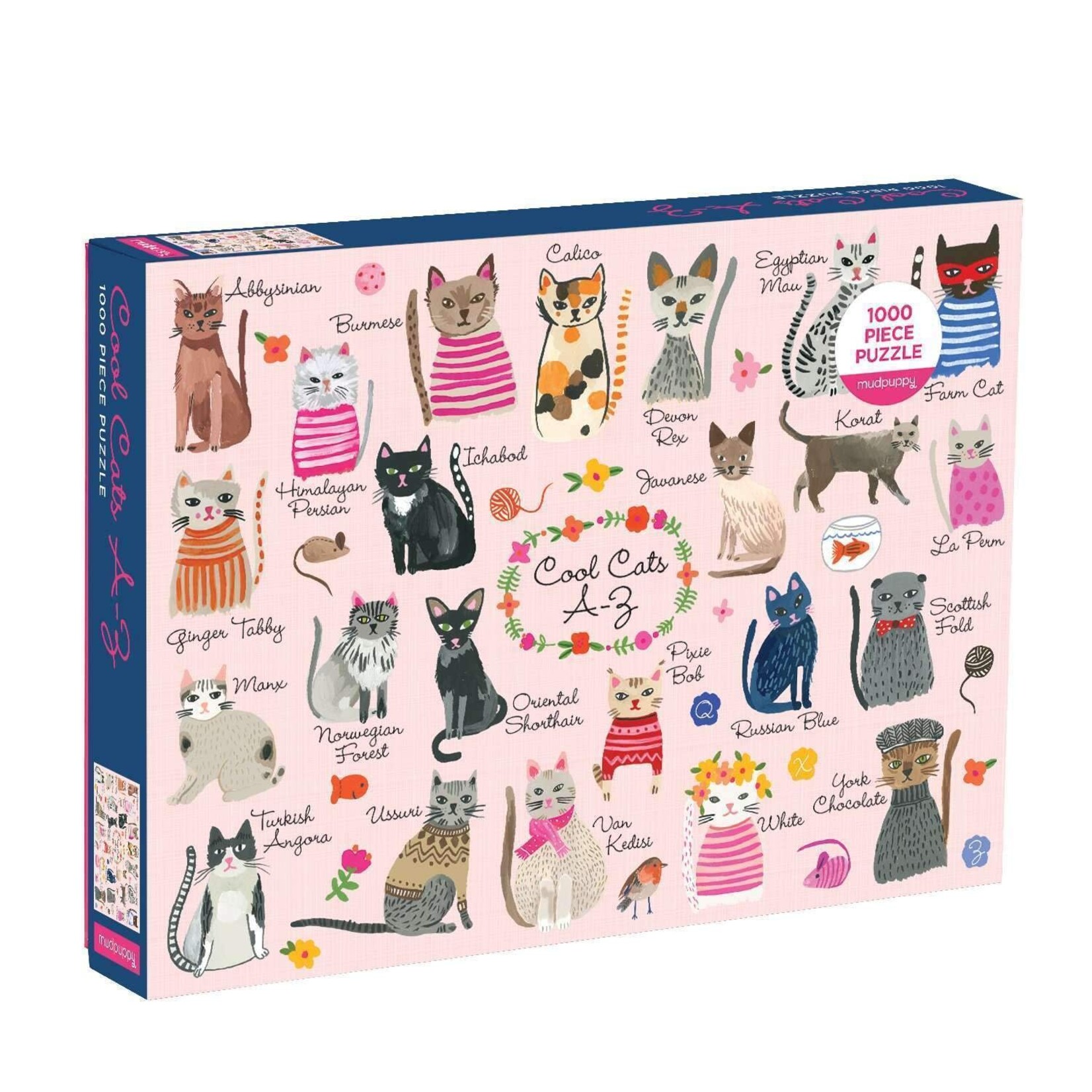 Galison Cool Cats A-Z, 1000-Piece Jigsaw Puzzle