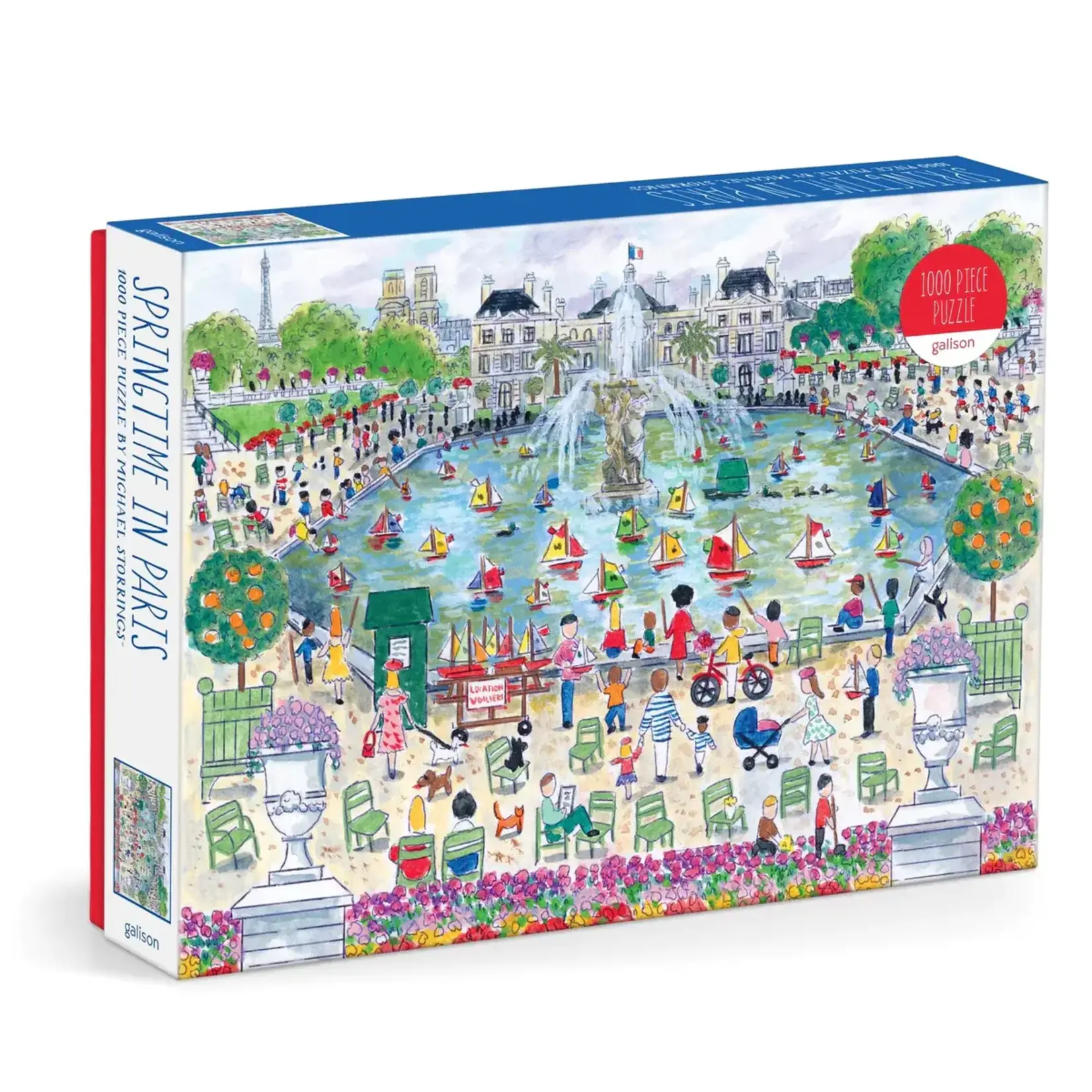 Galison Springtime in Paris by Michael Storrings, 1000-Piece Jigsaw Puzzle