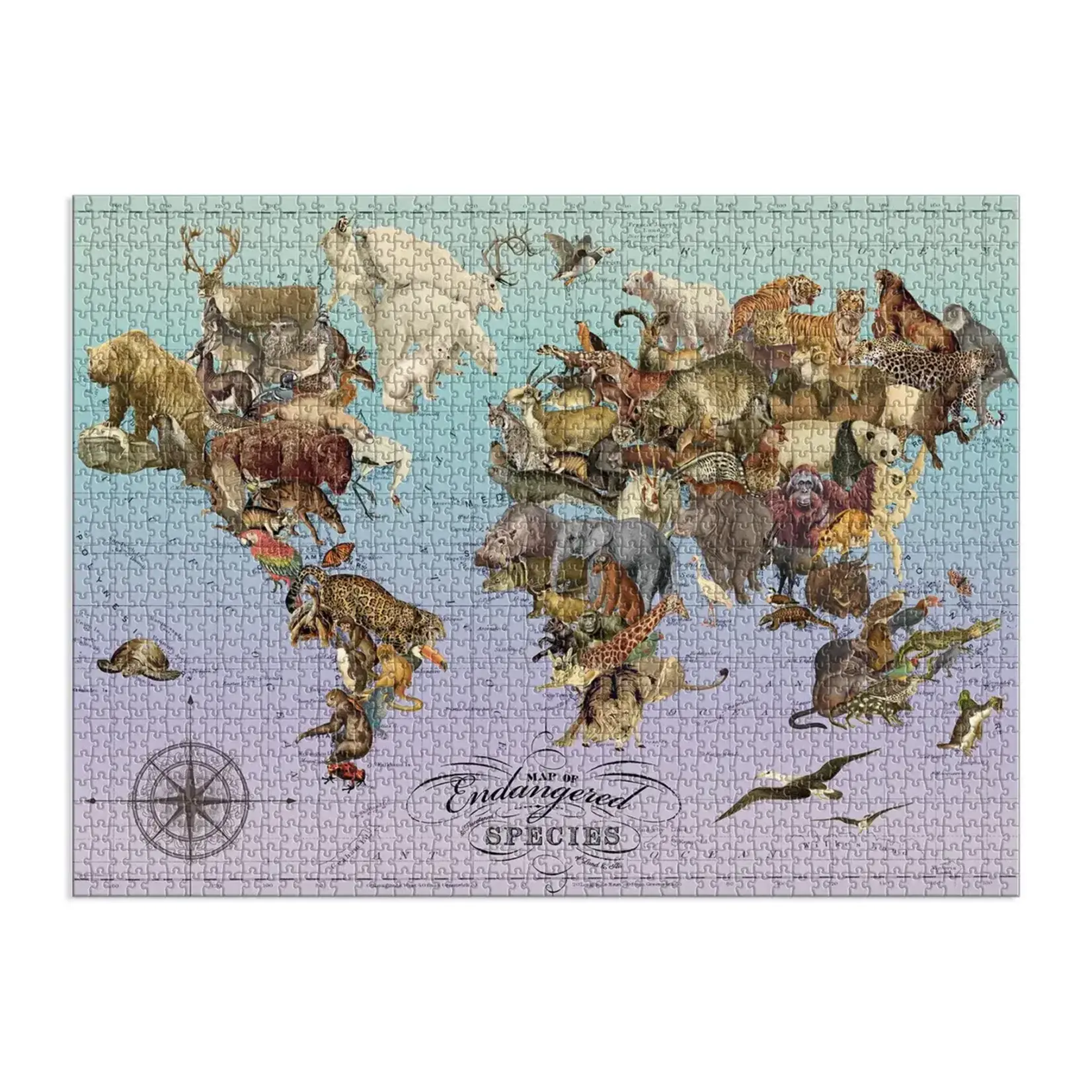 Galison Endangered Species by Wendy Gold, 1500-Piece Jigsaw Puzzle