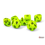 Chessex 7-Piece Dice Set: Vortex Bright Green/Black Mega-Hedral