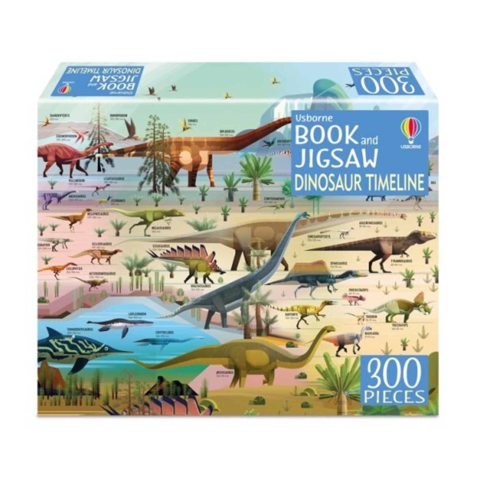 Usborne Dinosaur Timeline, Book & 300-Piece Jigsaw Puzzle