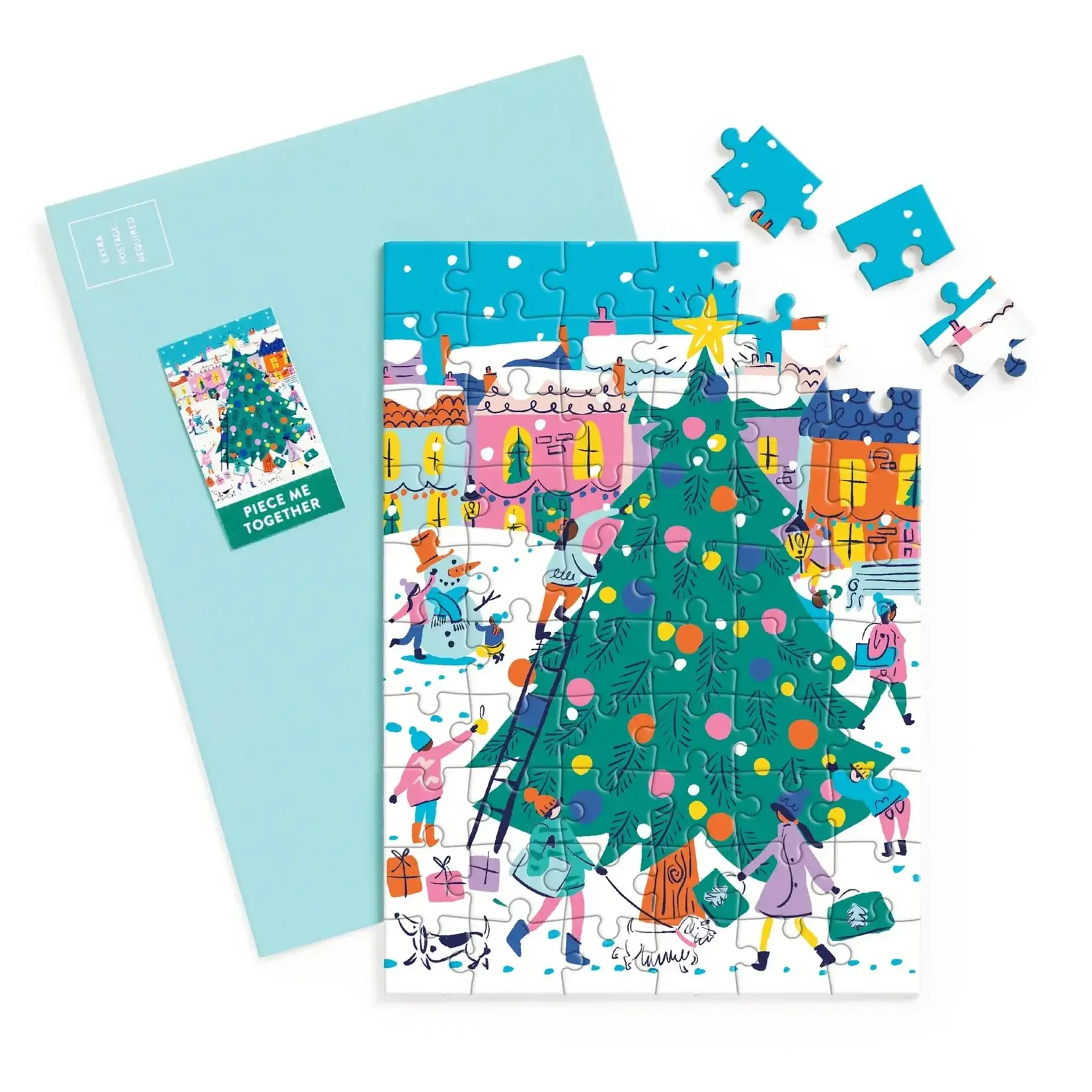 Galison Merry & Bright Greeting Card Puzzle