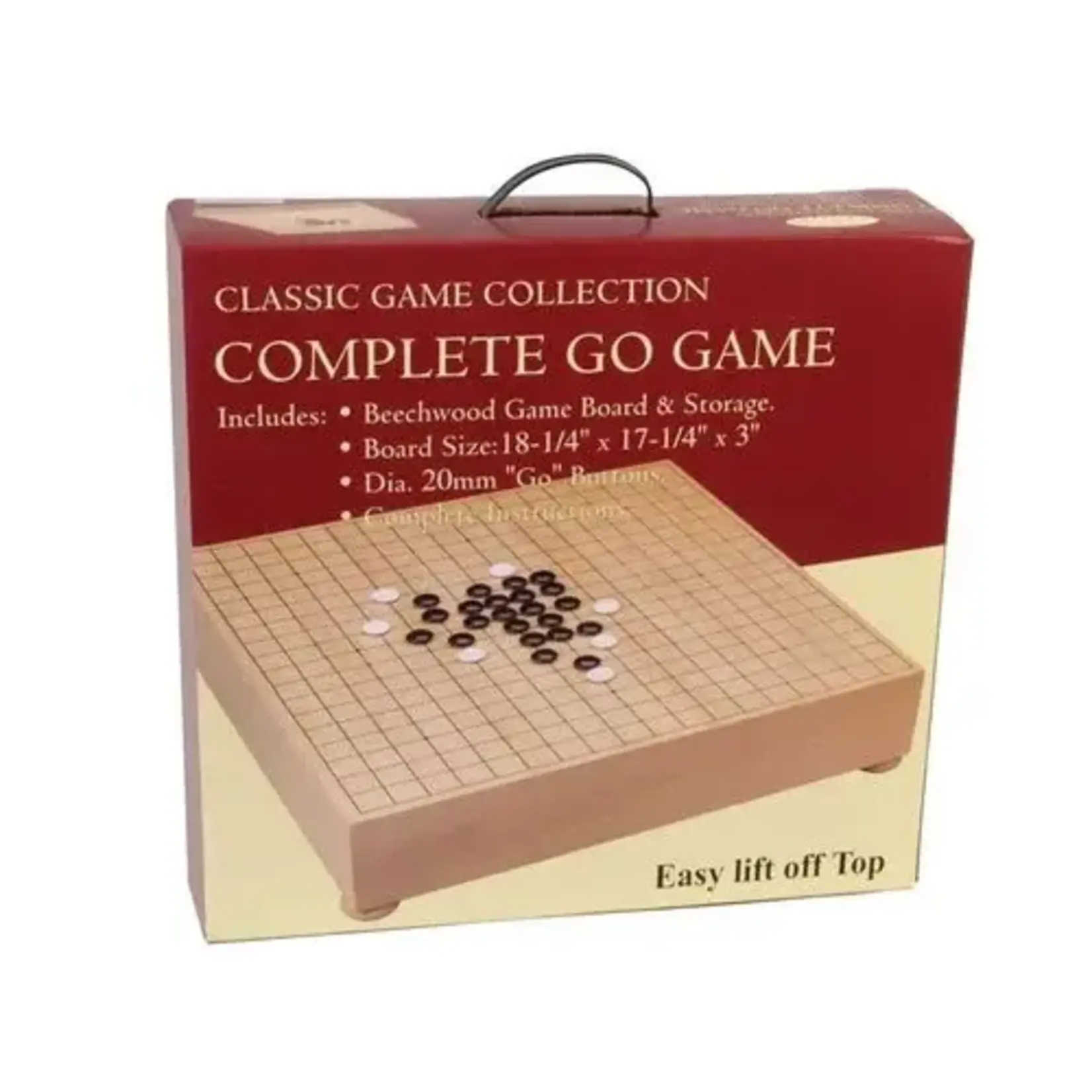 John Hansen Complete Go Game (Deluxe, 18" Wooden Board with Storage)