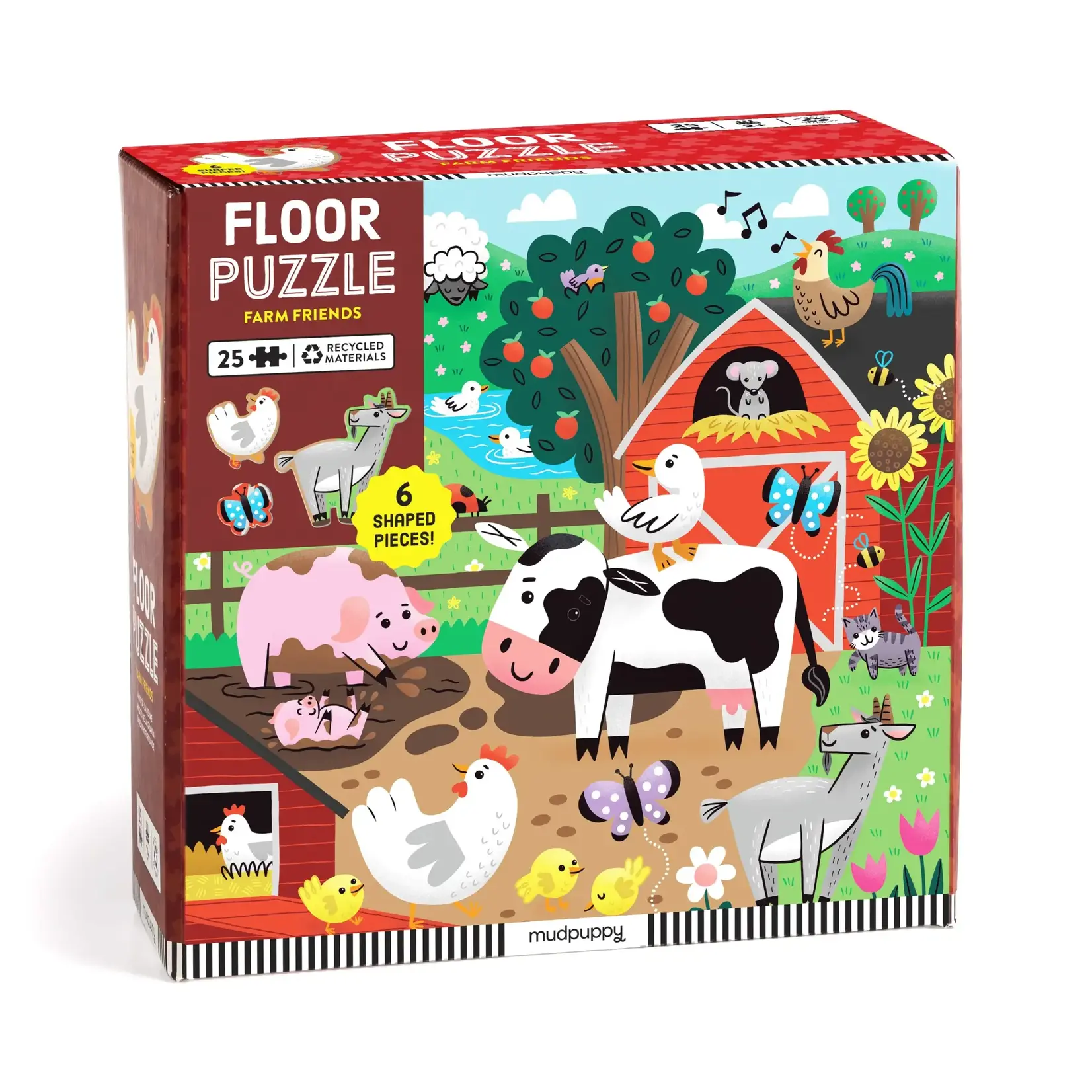 Mudpuppy Farm Friends Floor Puzzle, 25-Piece Jigsaw Puzzle