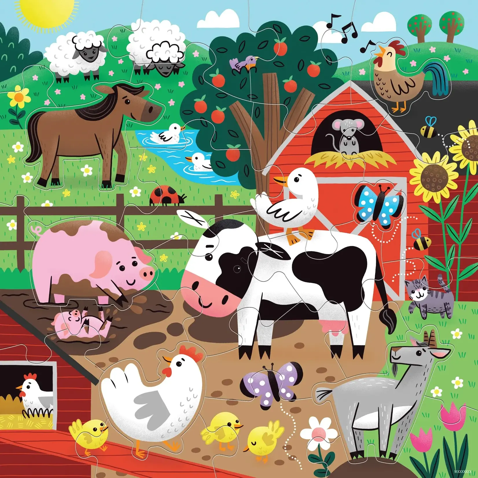 Mudpuppy Farm Friends Floor Puzzle, 25-Piece Jigsaw Puzzle