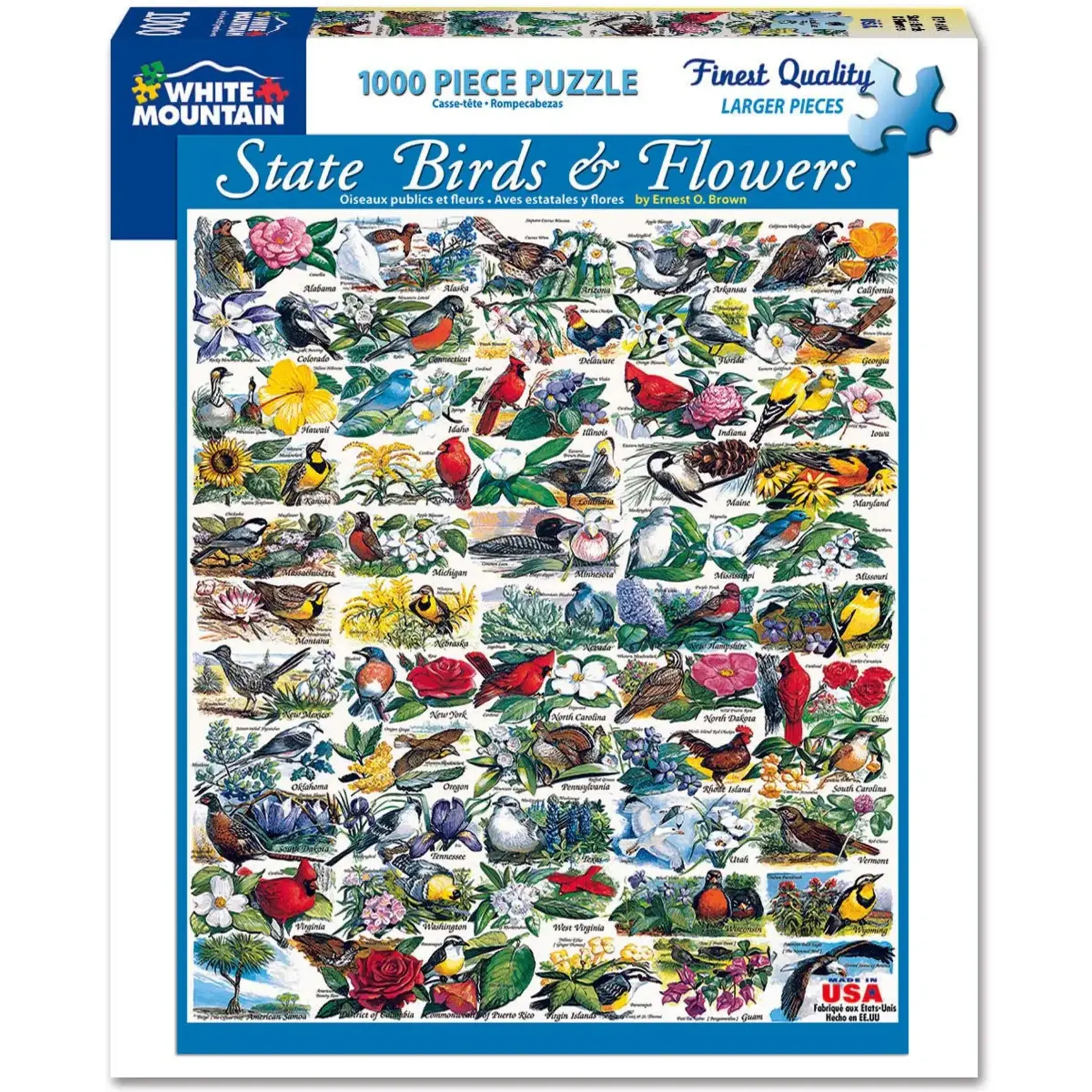 White Mountain Puzzles State Birds & Flowers, 1000-Piece Jigsaw Puzzle